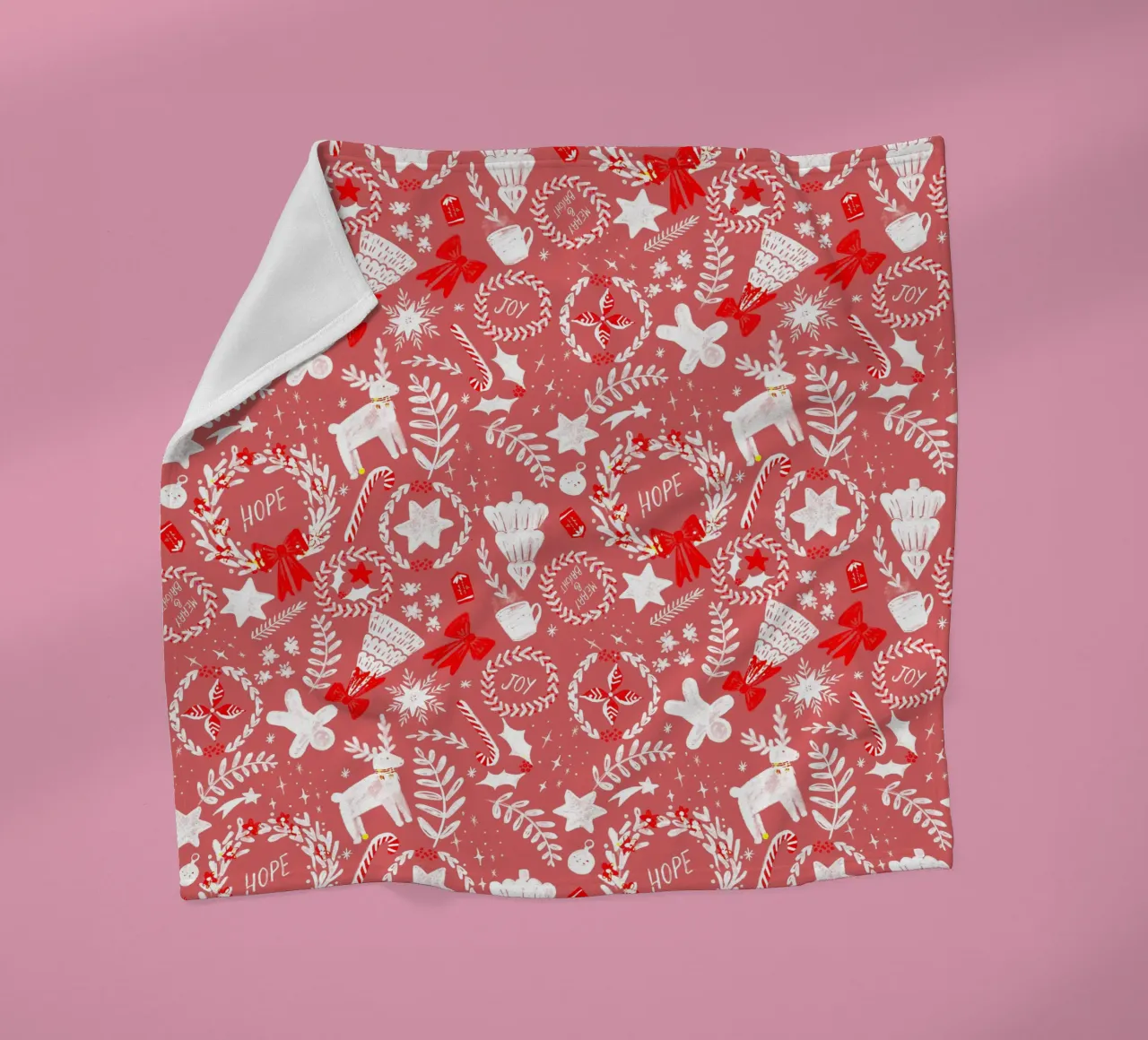 Magical Christmas Pattern in Red manta de franela de anisillustration