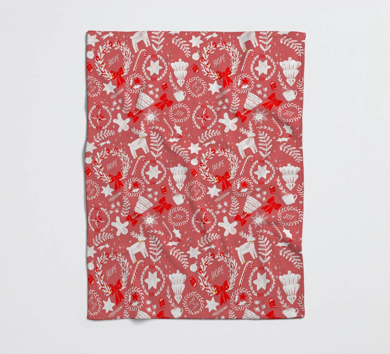 Magical Christmas Pattern in Red coperta in pile da anisillustration