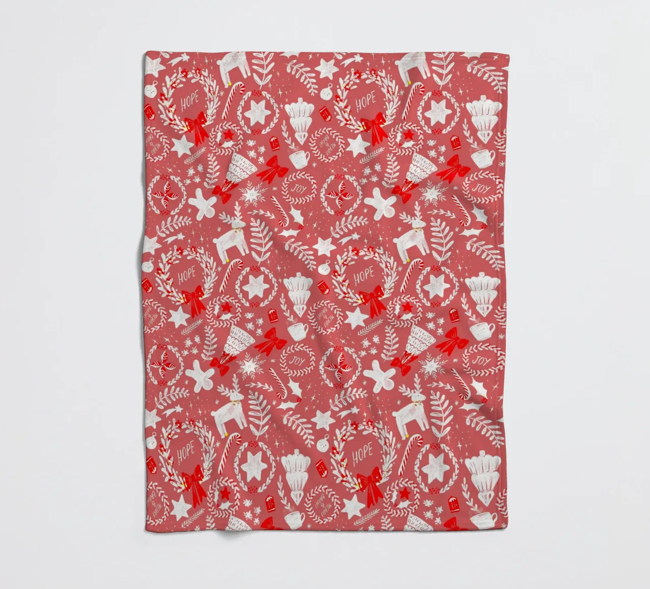 Magical Christmas Pattern in Red manta de franela de anisillustration
