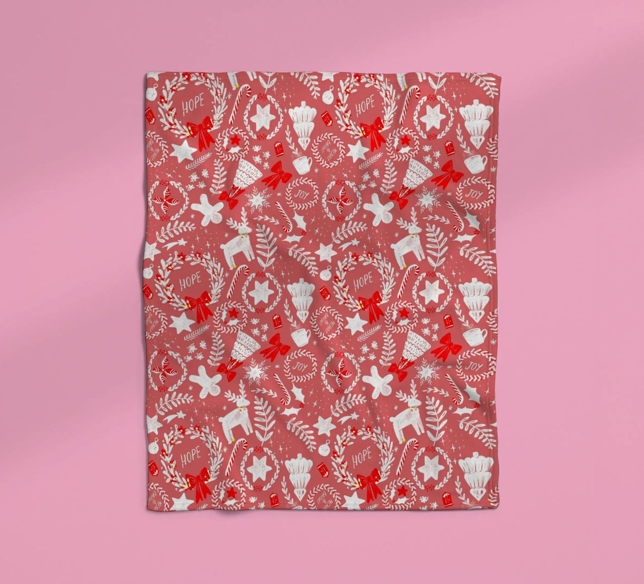 Magical Christmas Pattern in Red coperta in pile da anisillustration