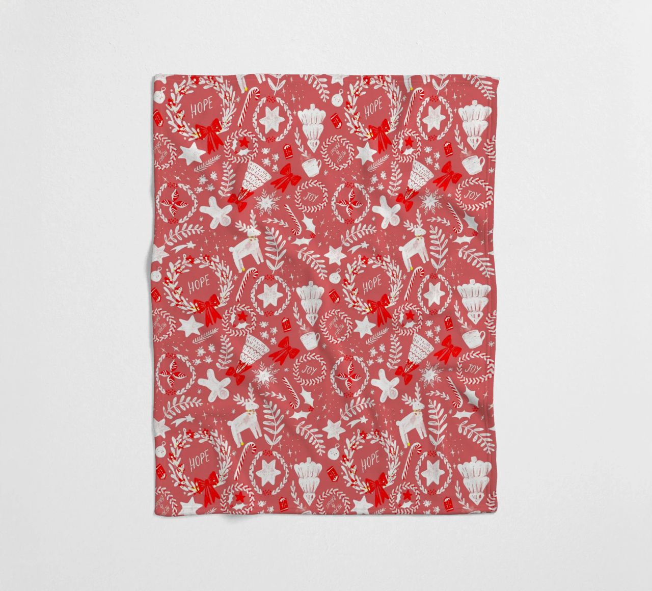 Magical Christmas Pattern in Red coperta in pile da anisillustration
