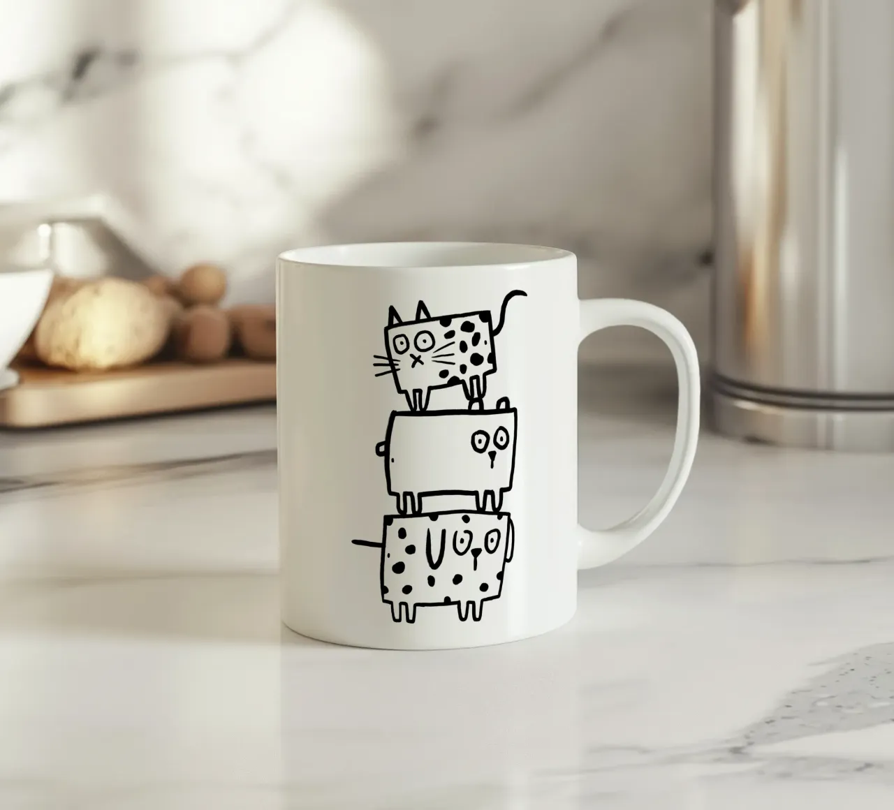 Cane, orso e gatto tazza in ceramica da aucontraire