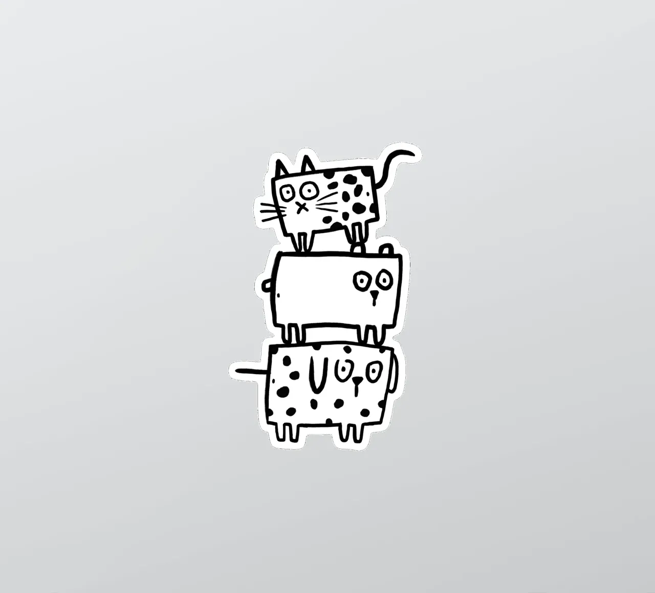 Dog, bear and cat sticker by aucontraire