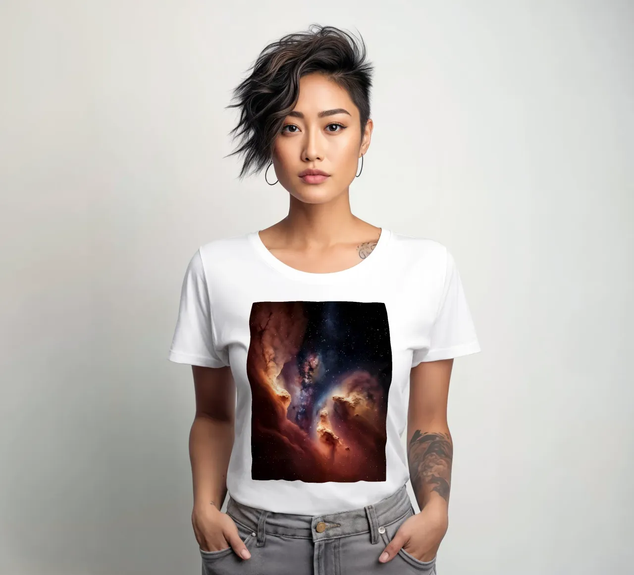 Aetheris women's fitted t-shirt by Stellar Dream Art
