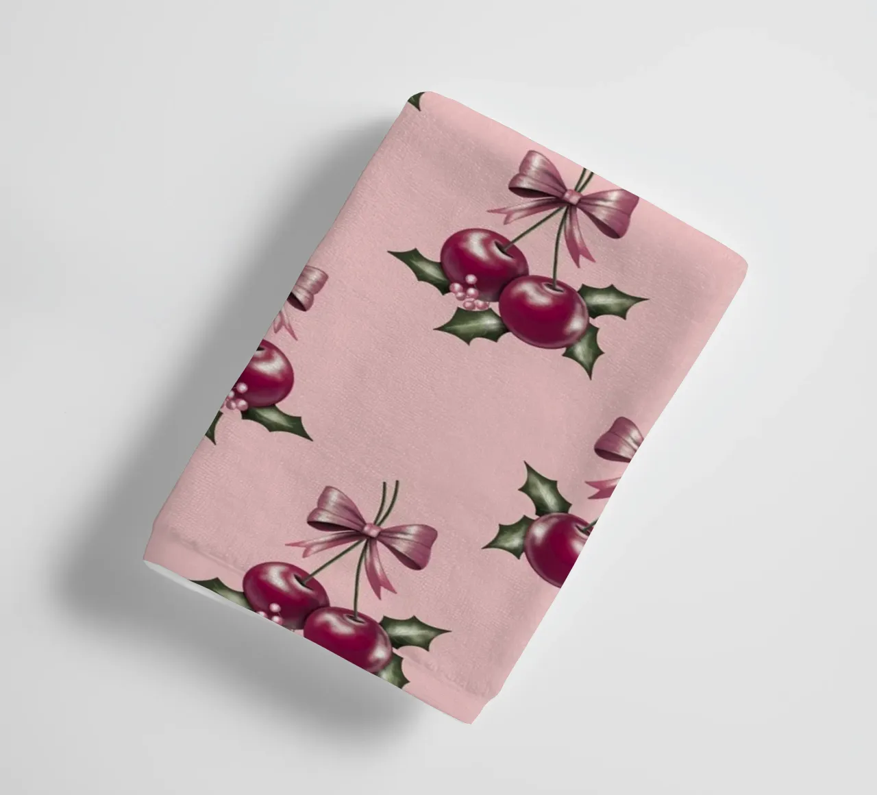 Cherry and Bows Pink Pattern asciugamano da bagno da anisillustration