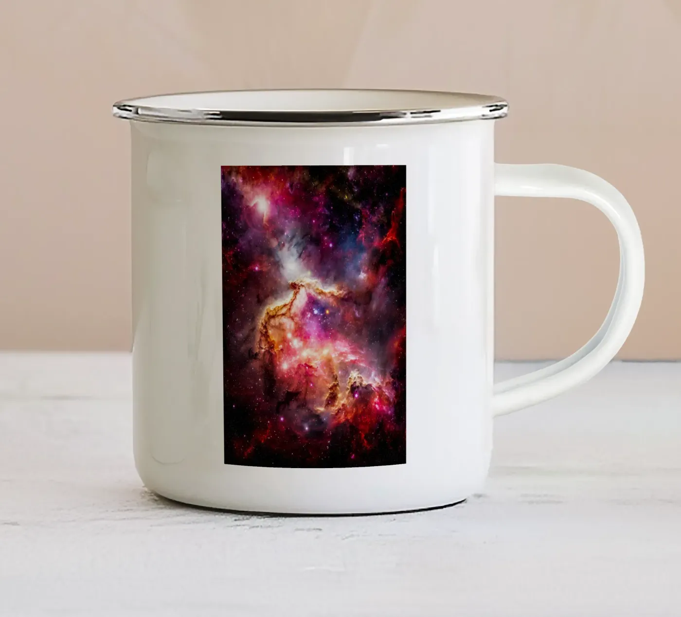Celestial Flow emaille mok van Stellar Dream Art