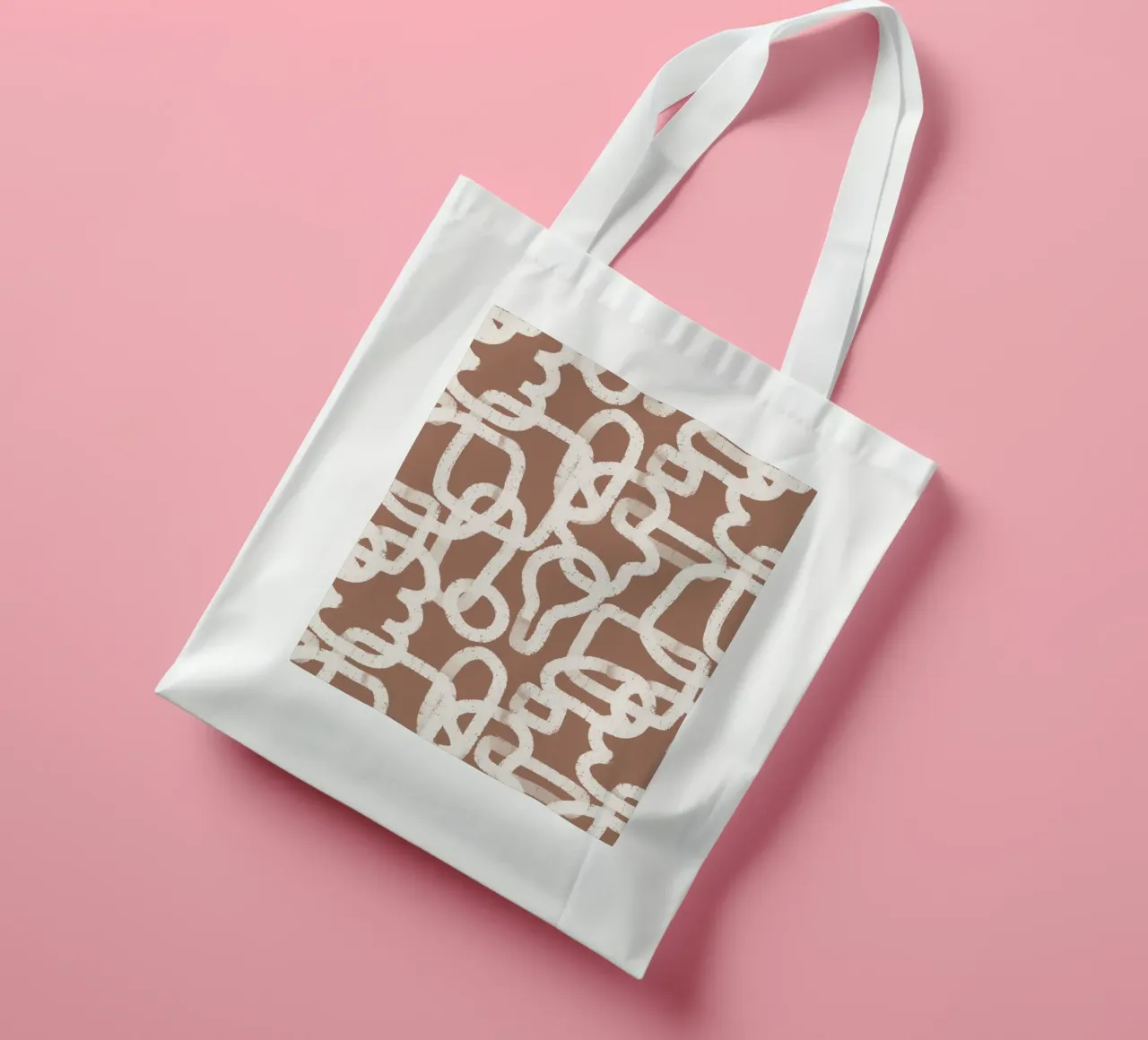 Geometric Doodles Mocha Mousse borsa in juta da anisillustration