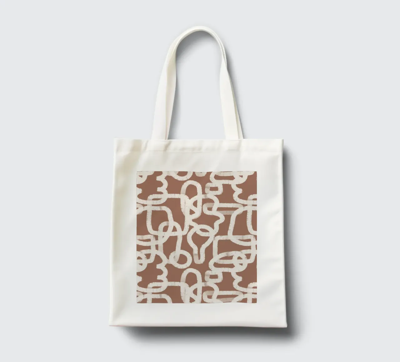 Geometric Doodles Mocha Mousse borsa in juta da anisillustration