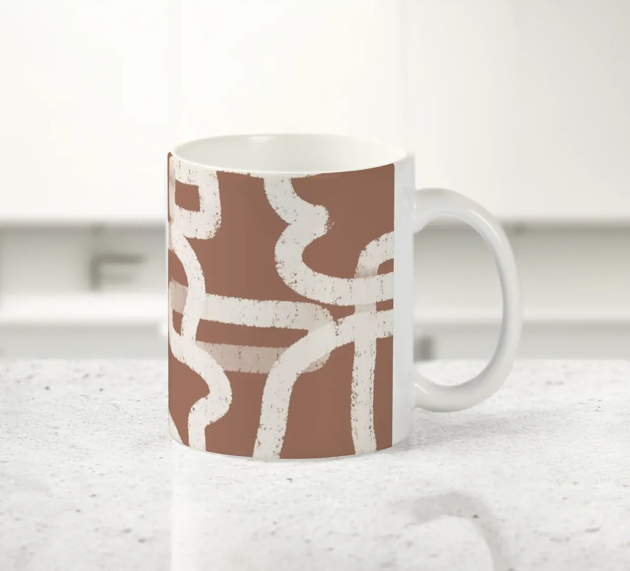 Geometric Doodles Mocha Mousse tazza in ceramica da anisillustration