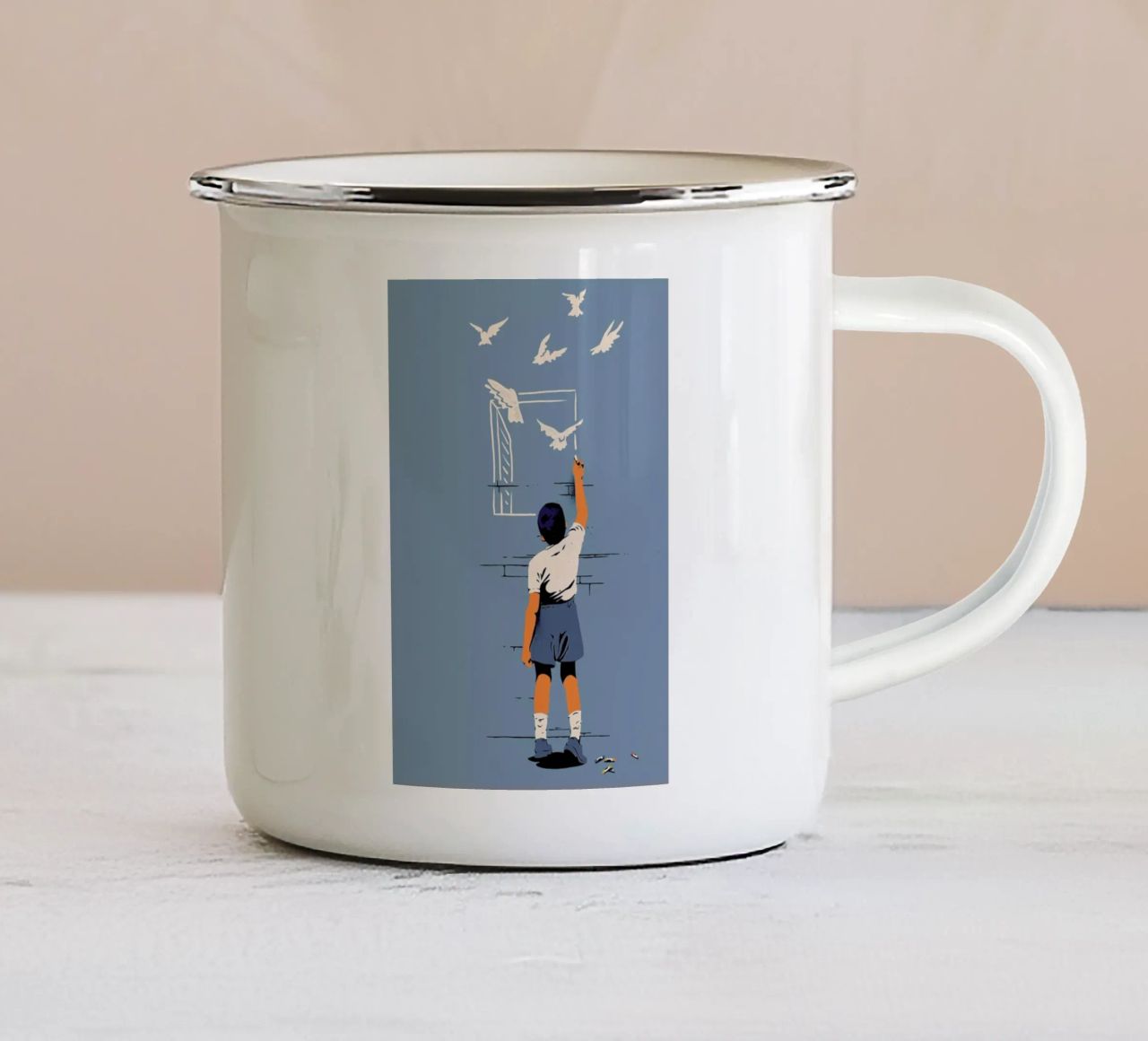 Exit Emaille Tasse von Matheus Lopes Castro