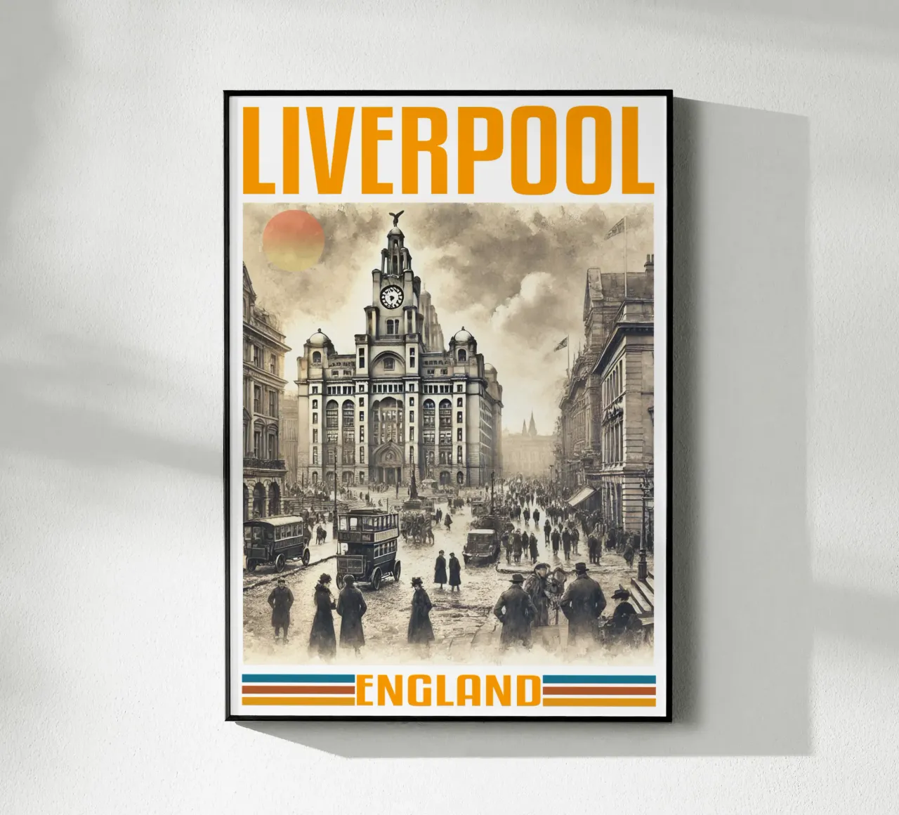 liverpool city panorama 70's classic retro acrylic glass by theganduls