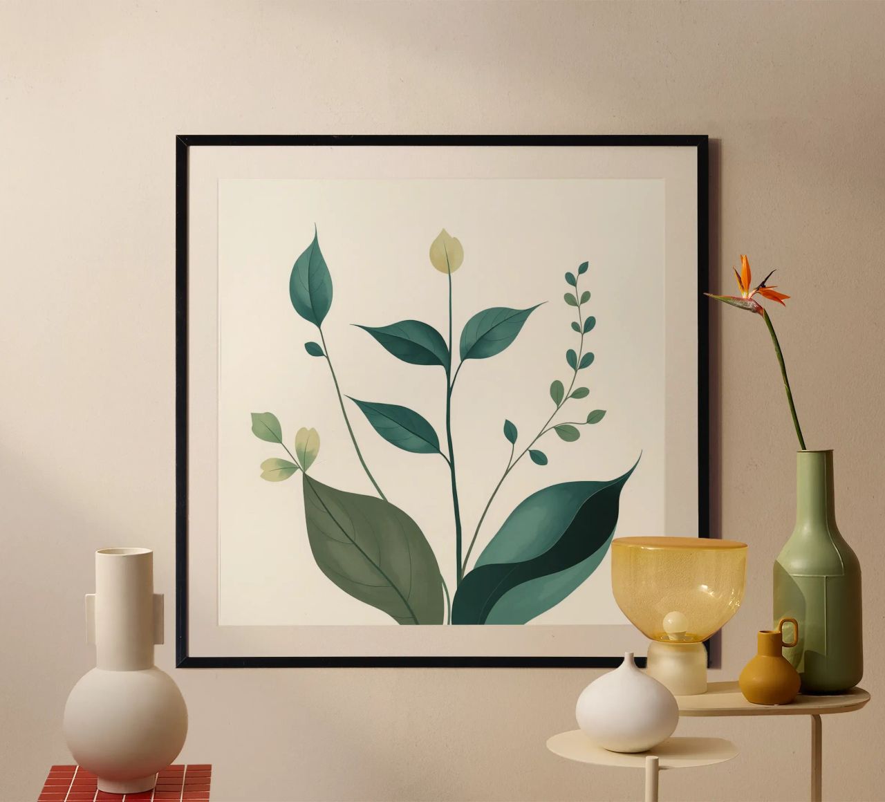Élégance minimaliste des fleurs sauvages poster de Organic Aesthetics