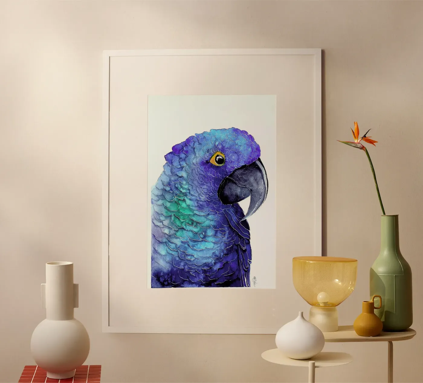 Parrot Blue Ara poster da Karolina Kijak