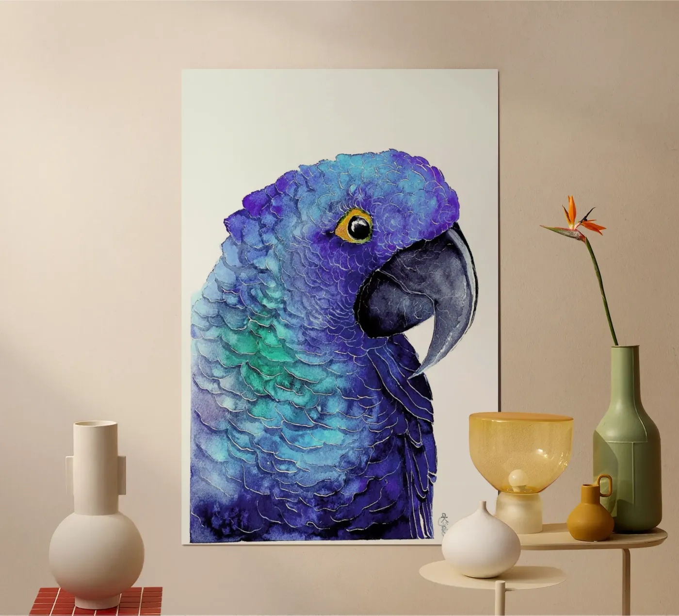 Parrot Blue Ara poster da Karolina Kijak
