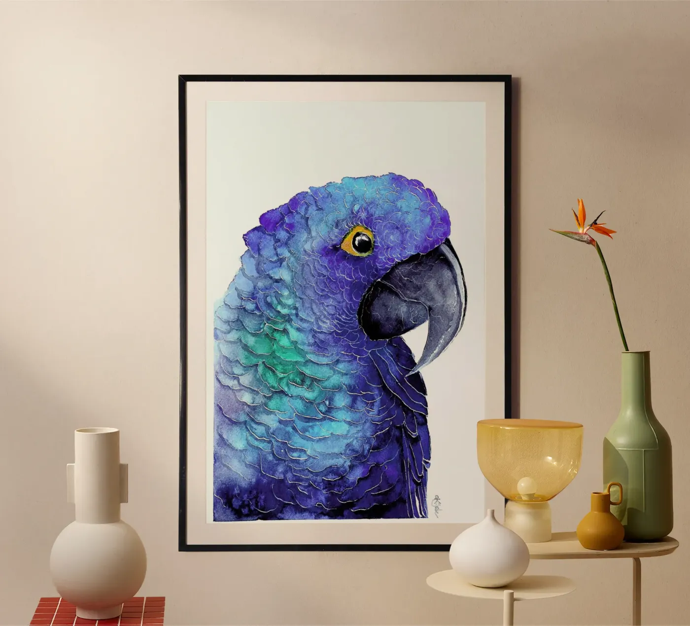 Parrot Blue Ara poster da Karolina Kijak