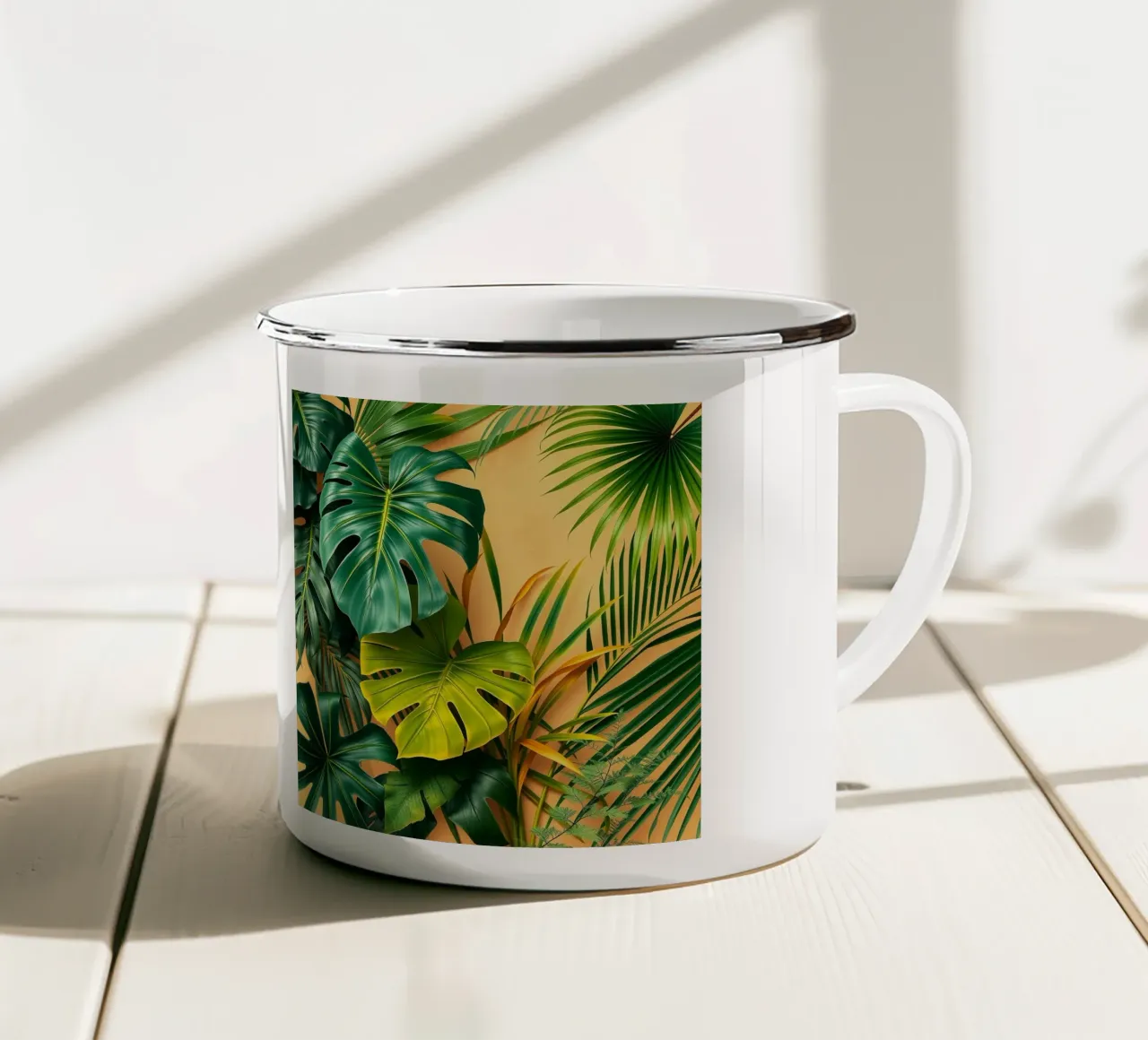 Verde tropicale lussureggiante tazza in smalto da Organic Aesthetics
