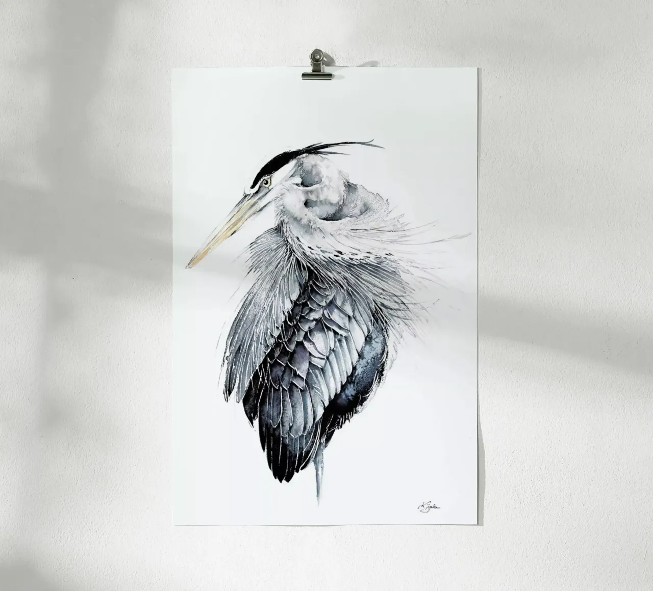 Blue heron carta hahnemühle da Karolina Kijak