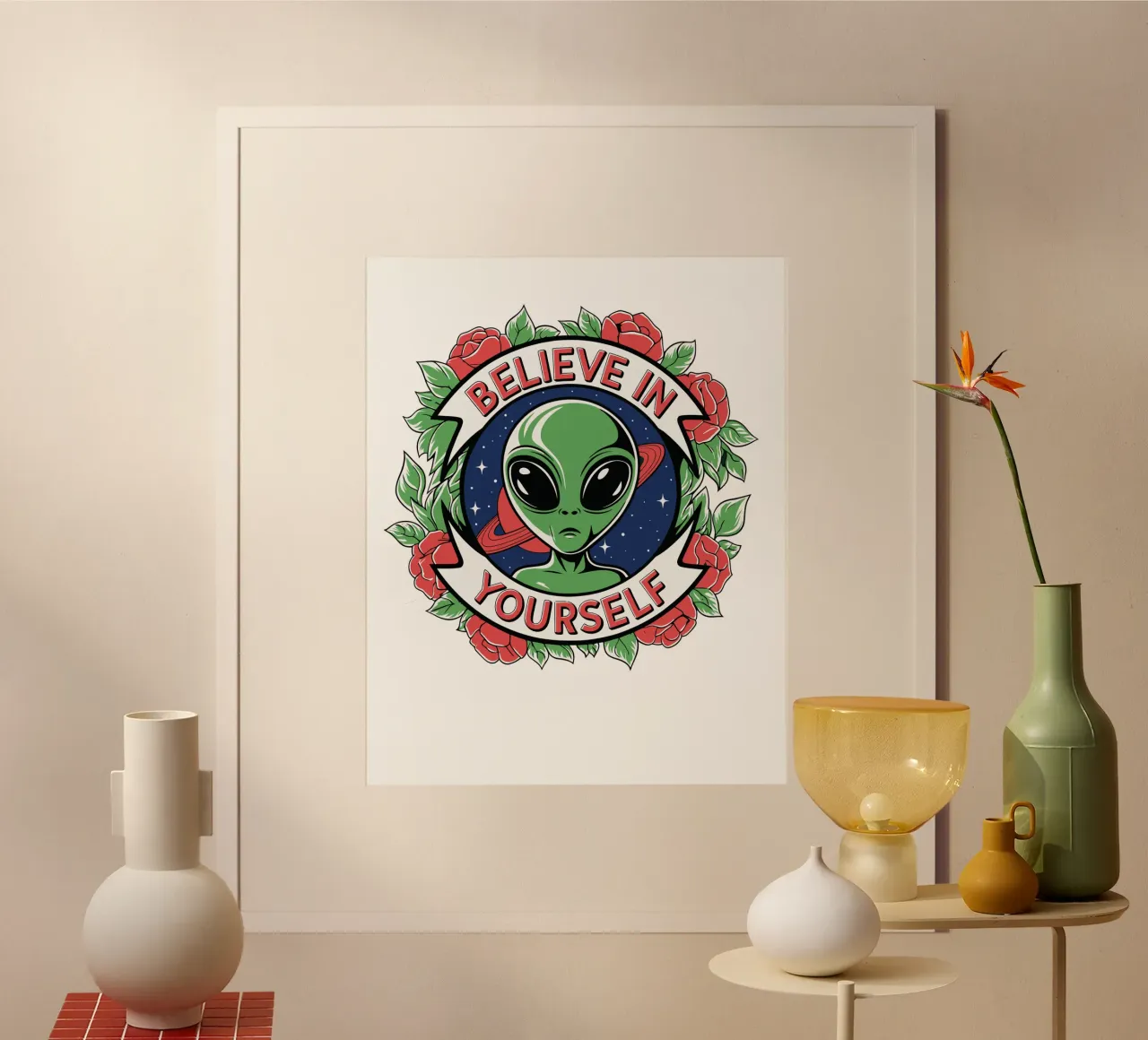 Believe in Yourself poster con telaio in plastica da edsonramosart