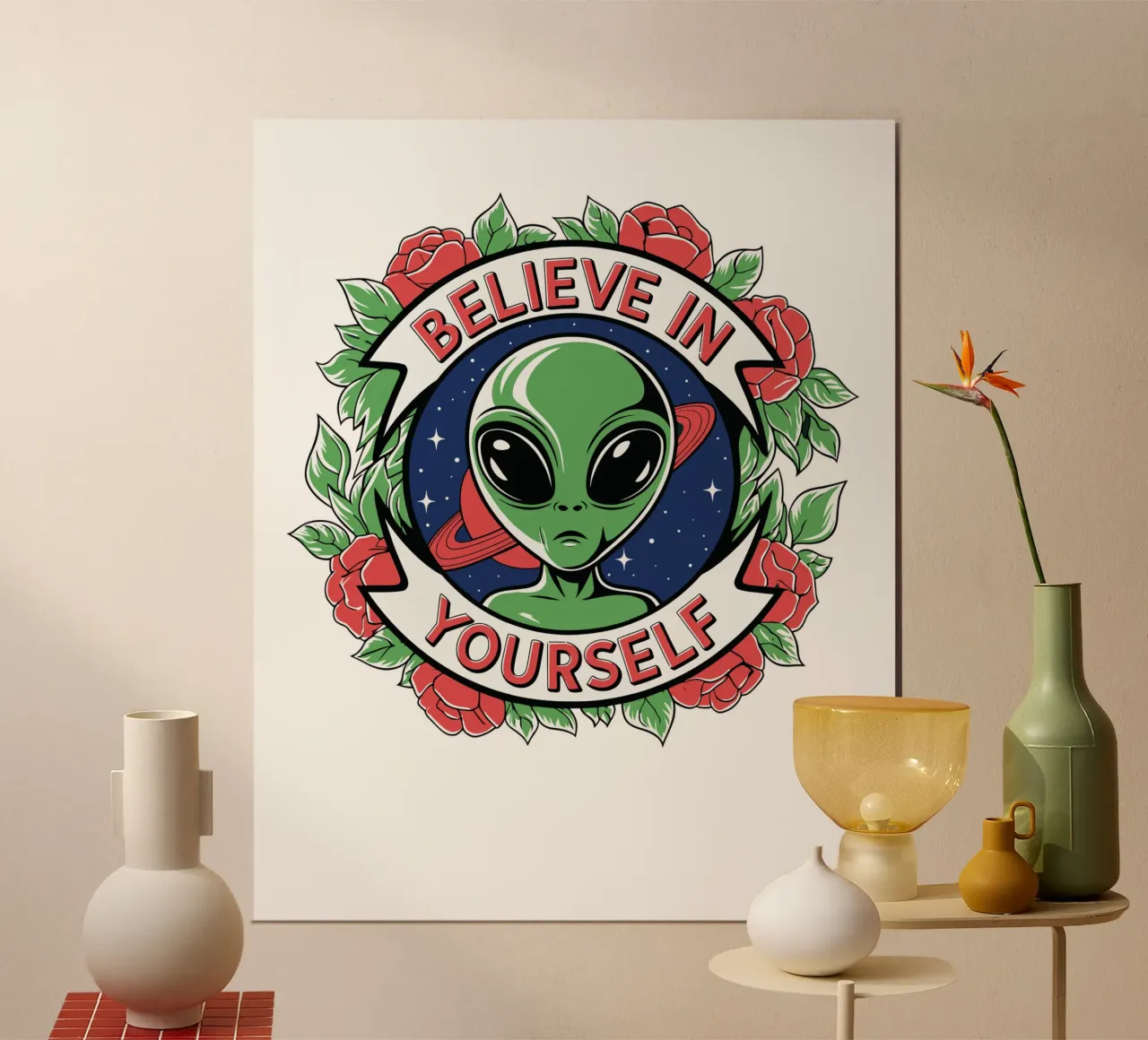 Believe in Yourself poster con telaio in plastica da edsonramosart