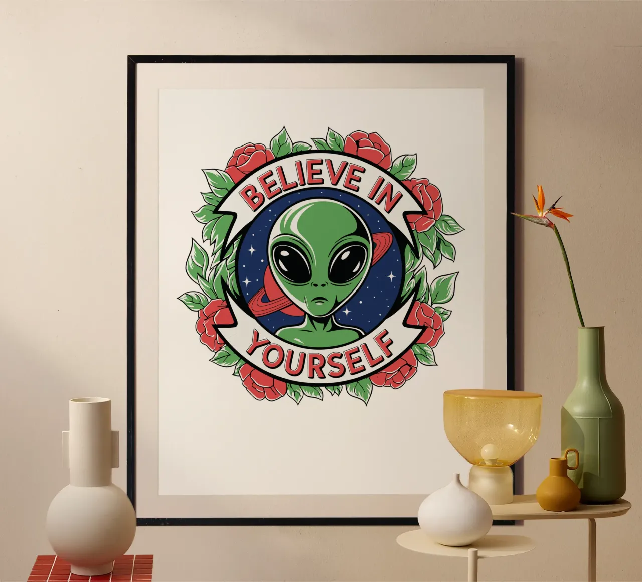 Believe in Yourself poster con telaio in plastica da edsonramosart