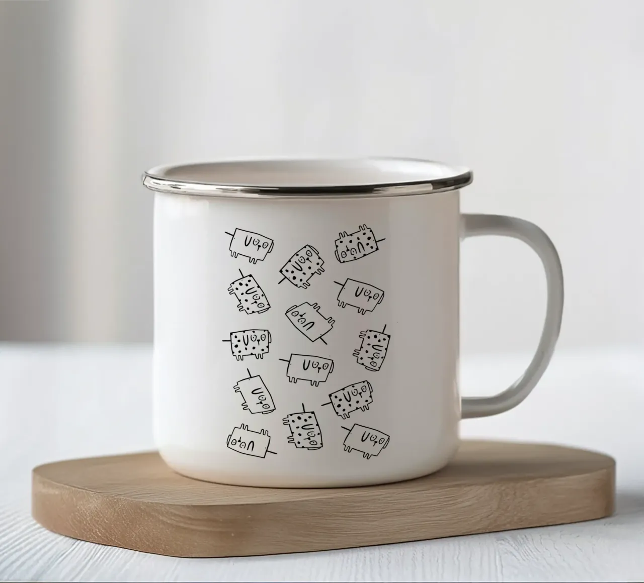 Cani tazza in smalto da aucontraire