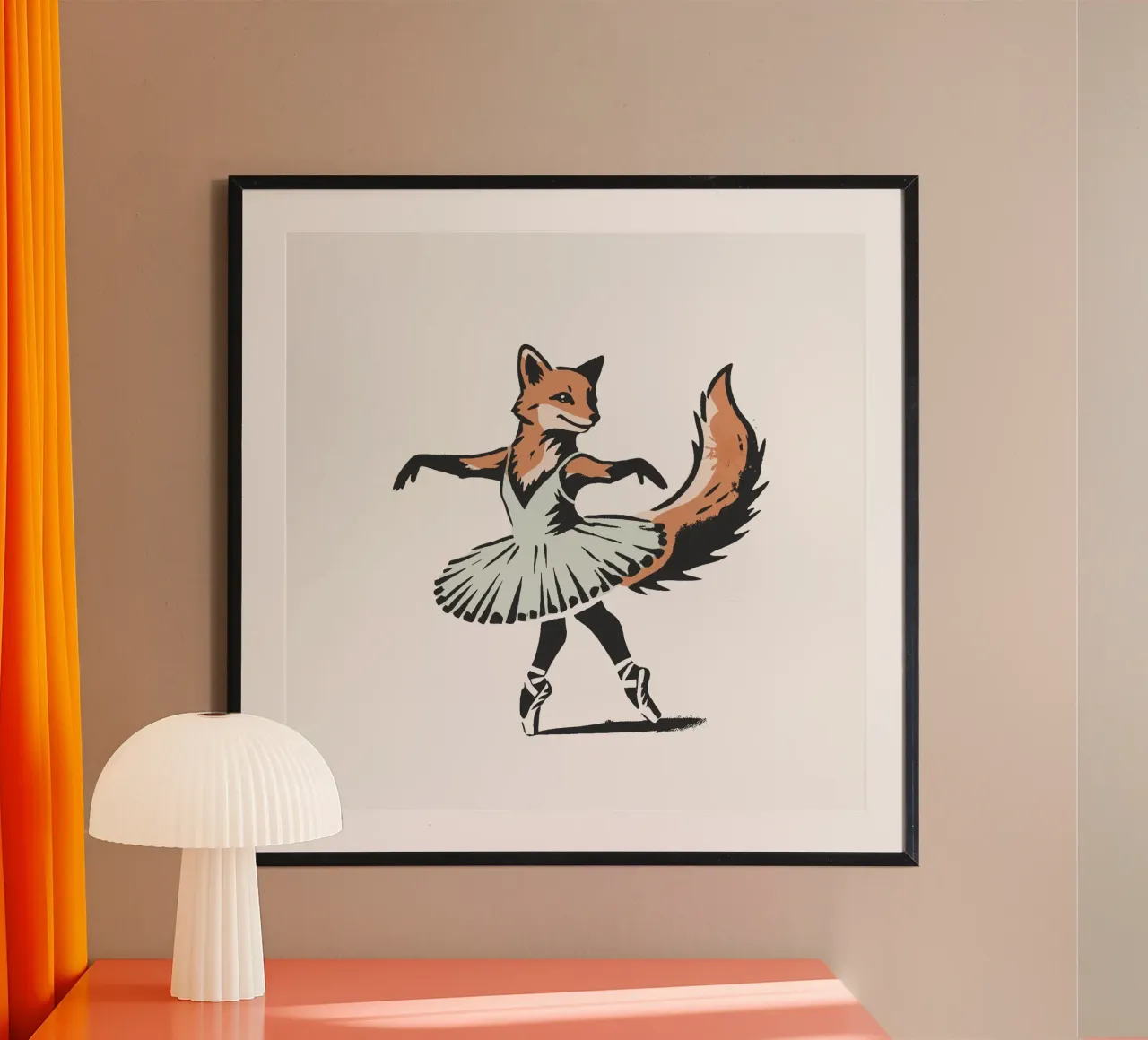 Elegante zorro como bailarín de ballet poster de namosh