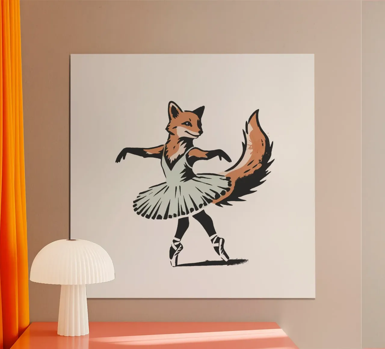 Elegante zorro como bailarín de ballet poster de namosh