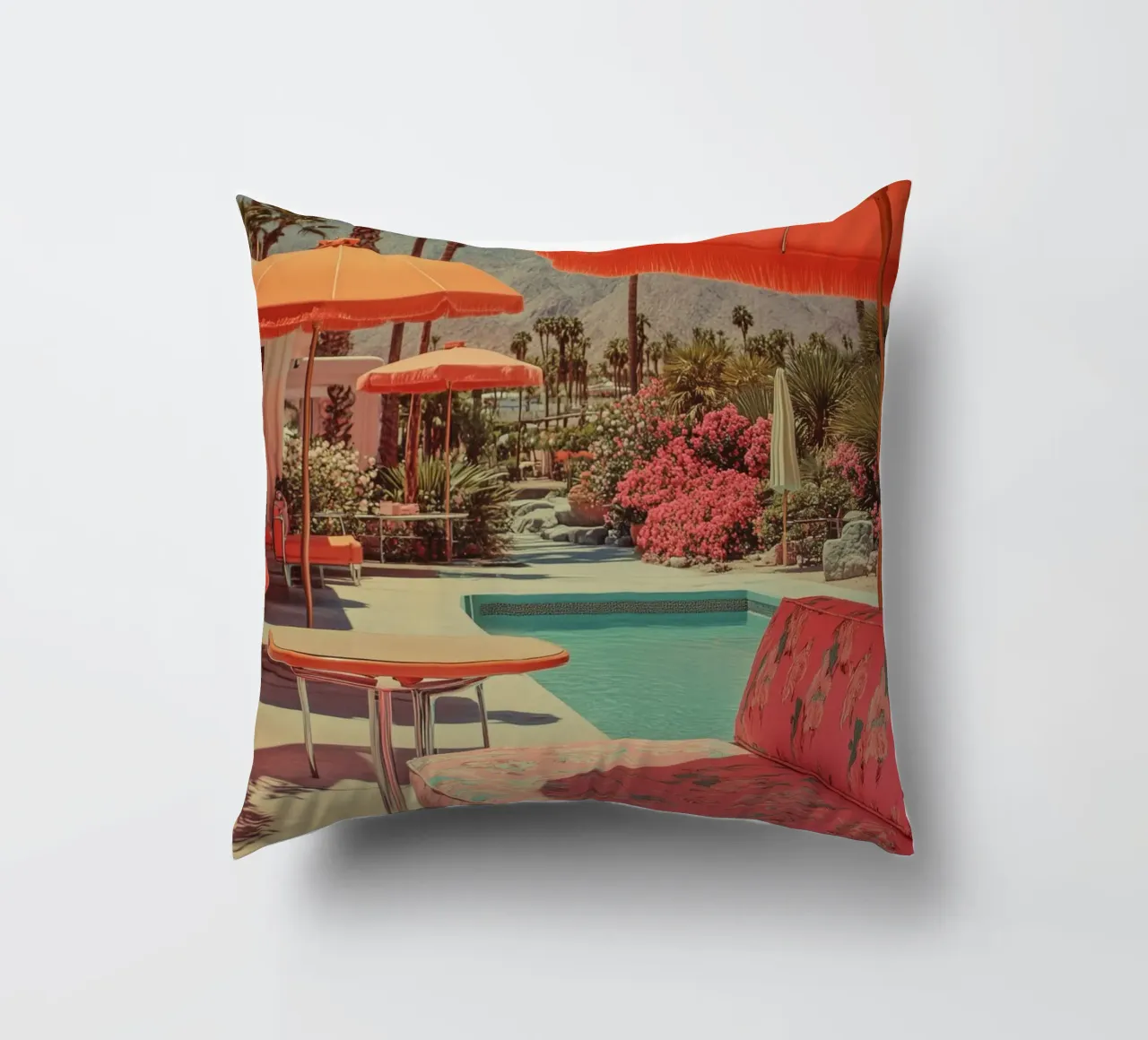 Idillio retrò nel giardino di Palm Springs cuscino da Carinaprint