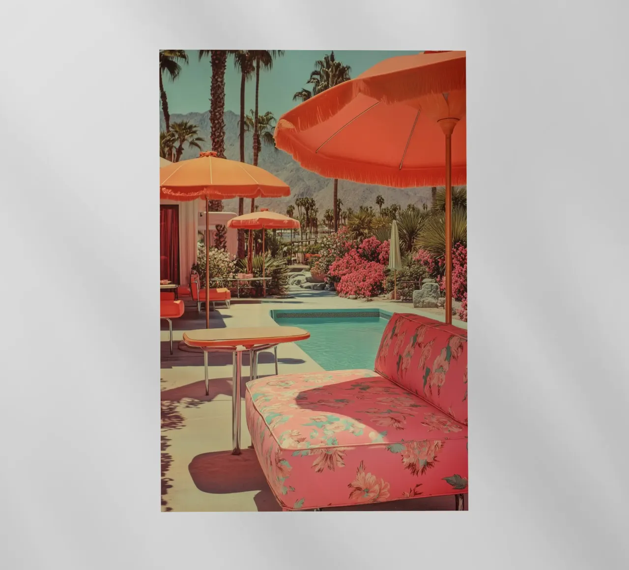 Retro Palm Springs garden idyll backlit film by Carinaprint