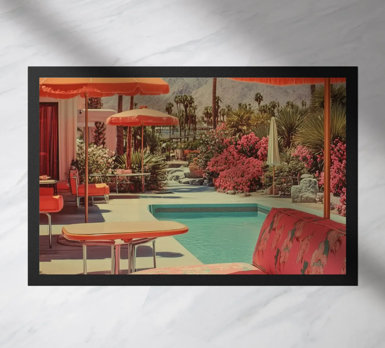 Idilio con el jardín retro de Palm Springs felpudo de Carinaprint