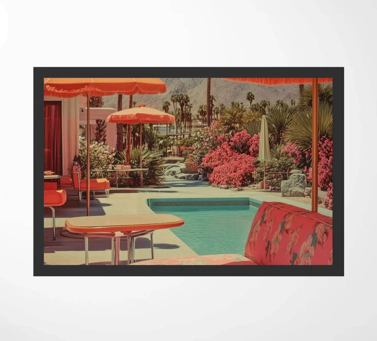 Idilio con el jardín retro de Palm Springs felpudo de Carinaprint