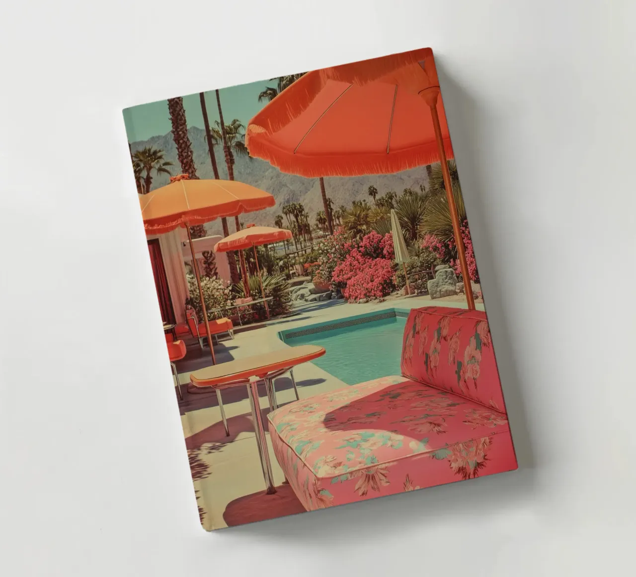 Retro Palm Springs garden idyll notebook by Carinaprint