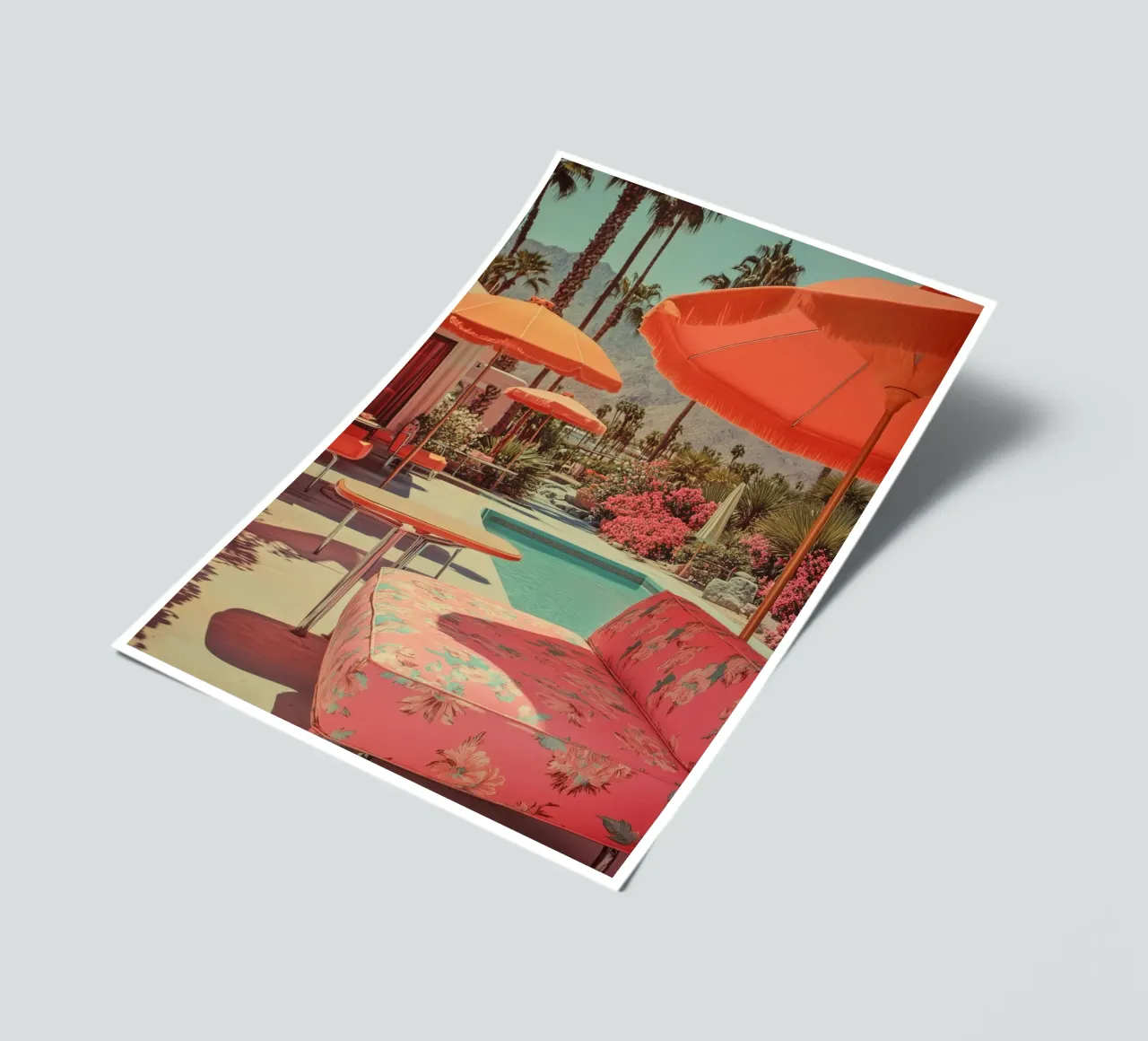 Retro Palm Springs garden idyll sticker sheet by Carinaprint