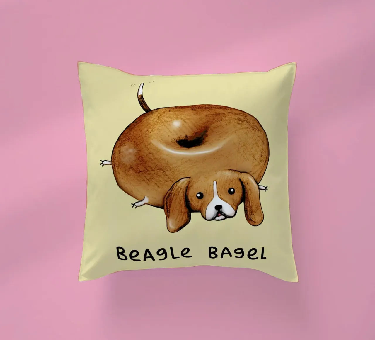 Beagle Bagel cuscino da Sophie Corrigan