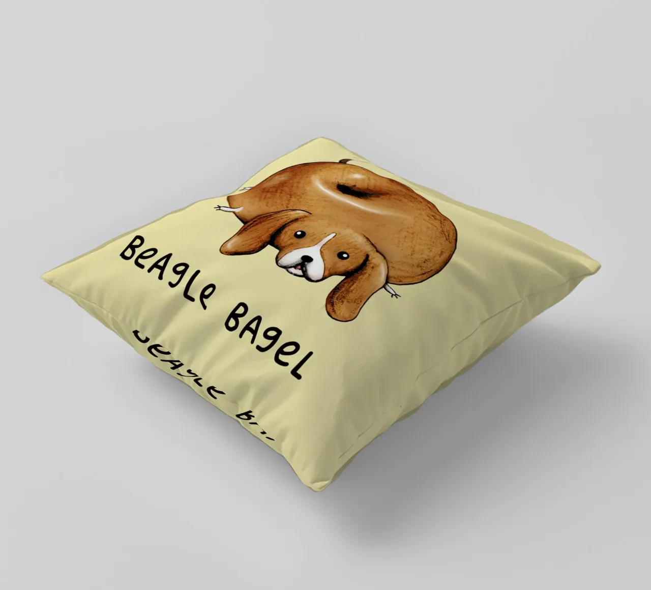 Beagle Bagel cuscino da Sophie Corrigan