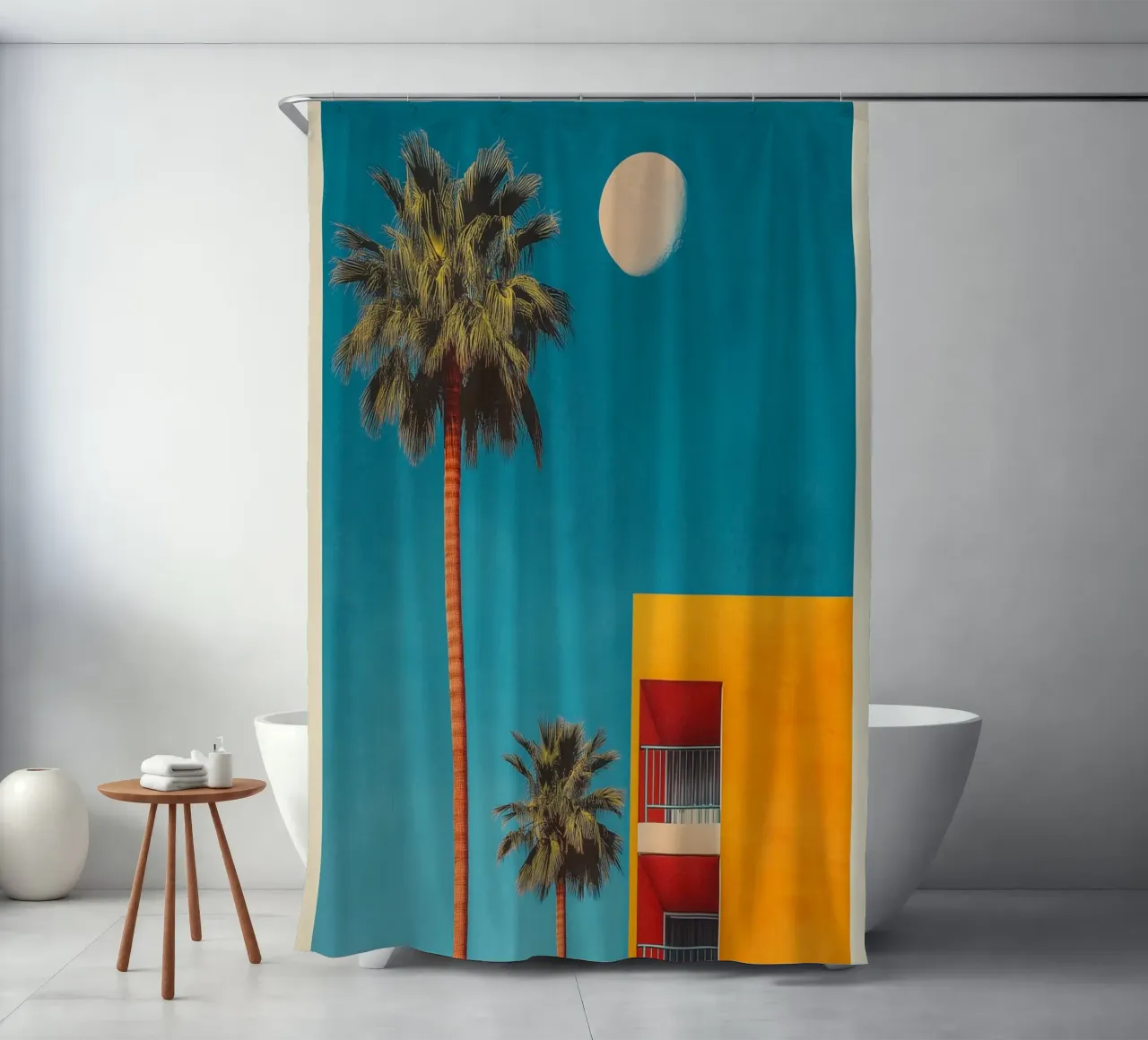 Appartamento Palm Springs Nostalgie tenda da doccia da Carinaprint