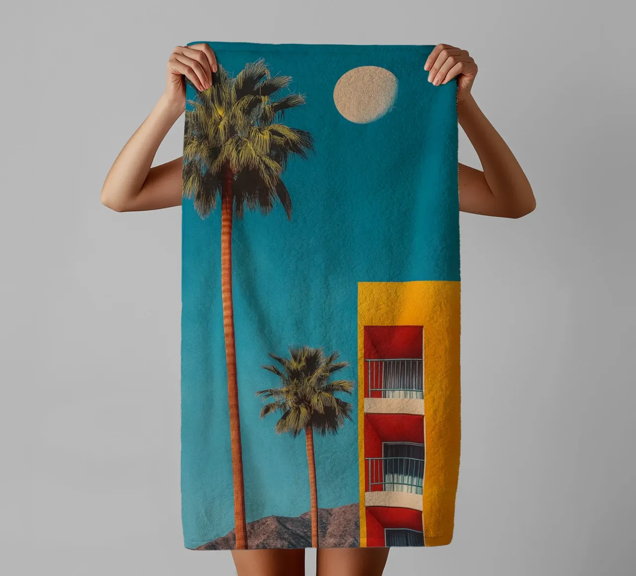 Appartamento Palm Springs Nostalgie asciugamano da bagno da Carinaprint