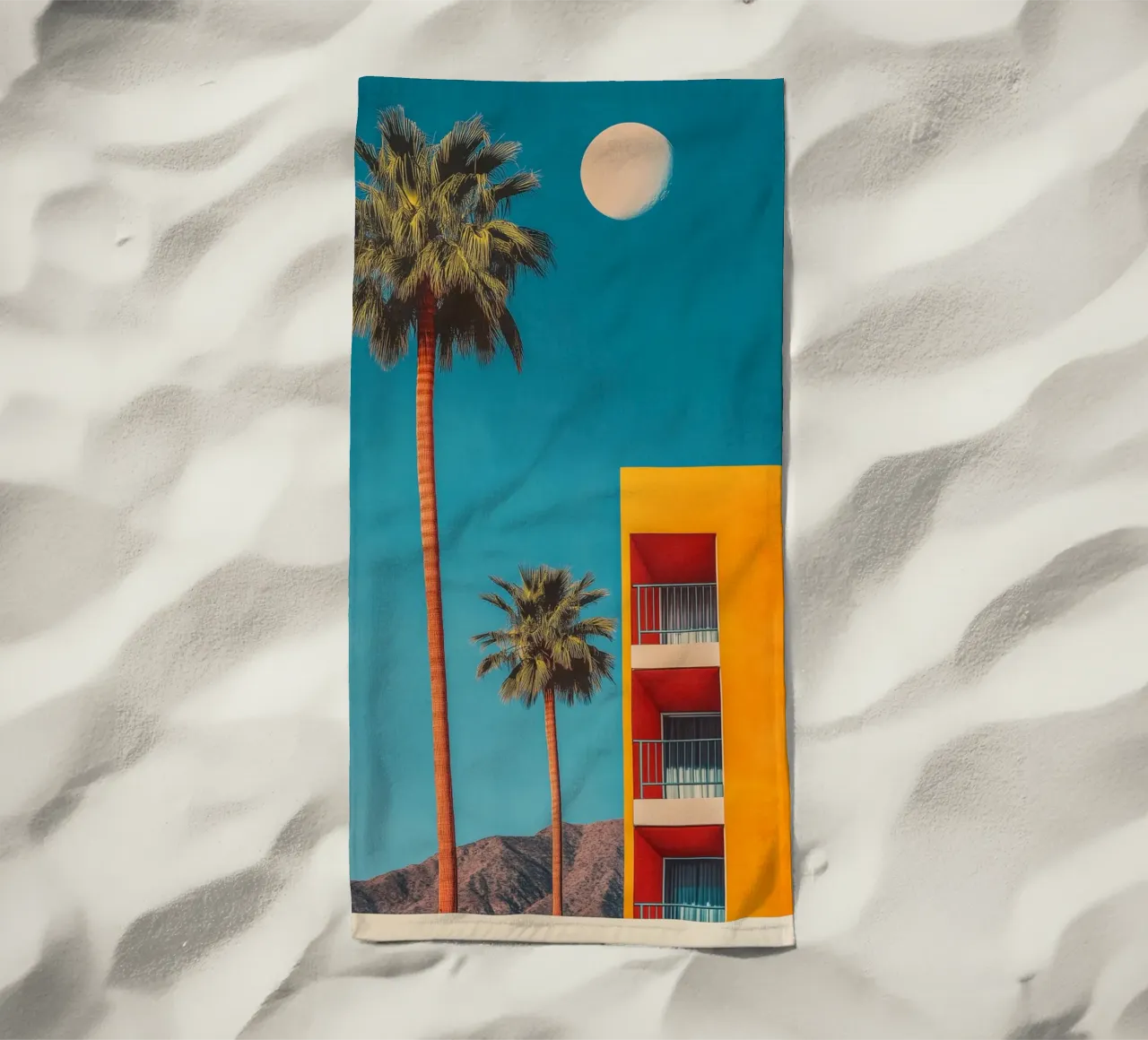Appartamento Palm Springs Nostalgie telo mare da Carinaprint
