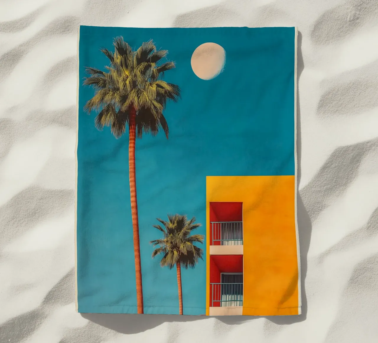 Appartamento Palm Springs Nostalgie telo mare da Carinaprint