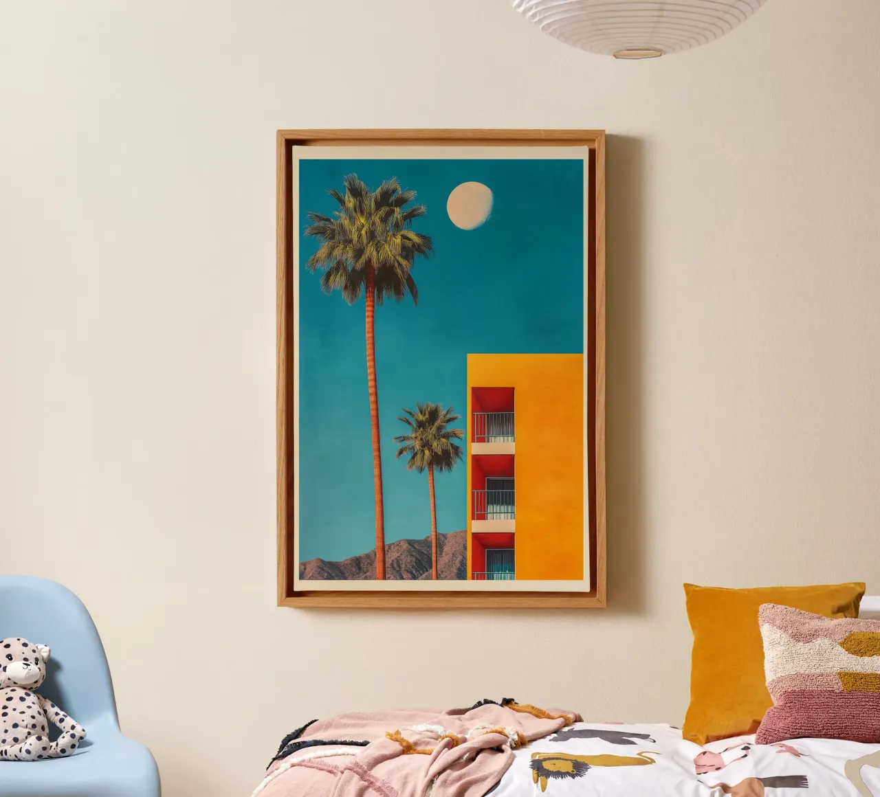 Appartamento Palm Springs Nostalgie tela con Cornice a cassetta da Carinaprint