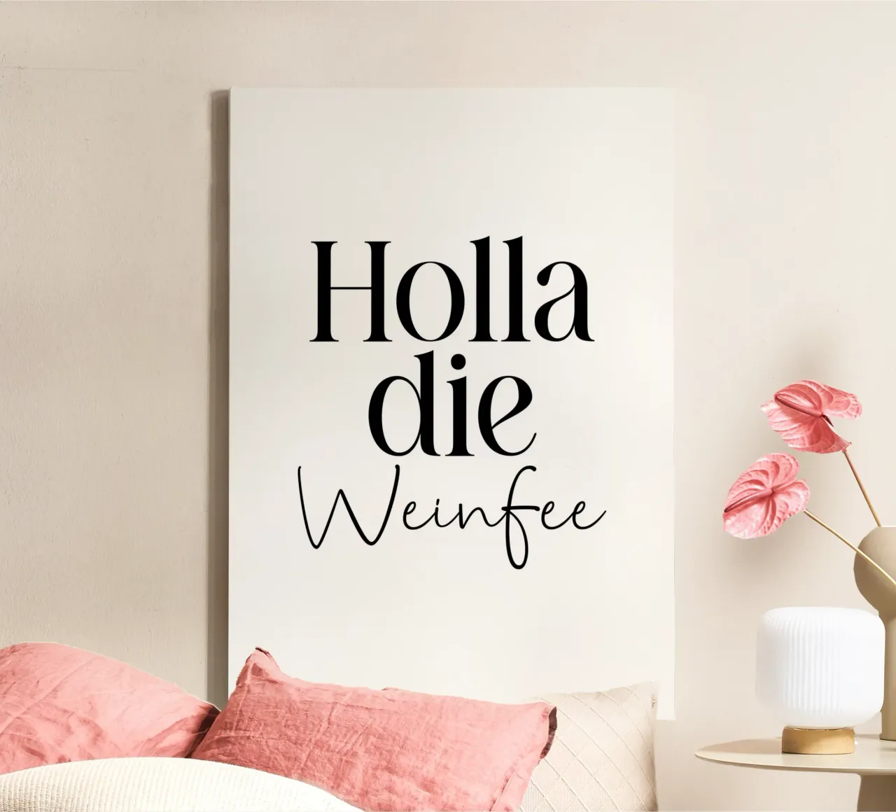 Holla die Weinfee tela con Cornice a cassetta da BAINAI QUOTES