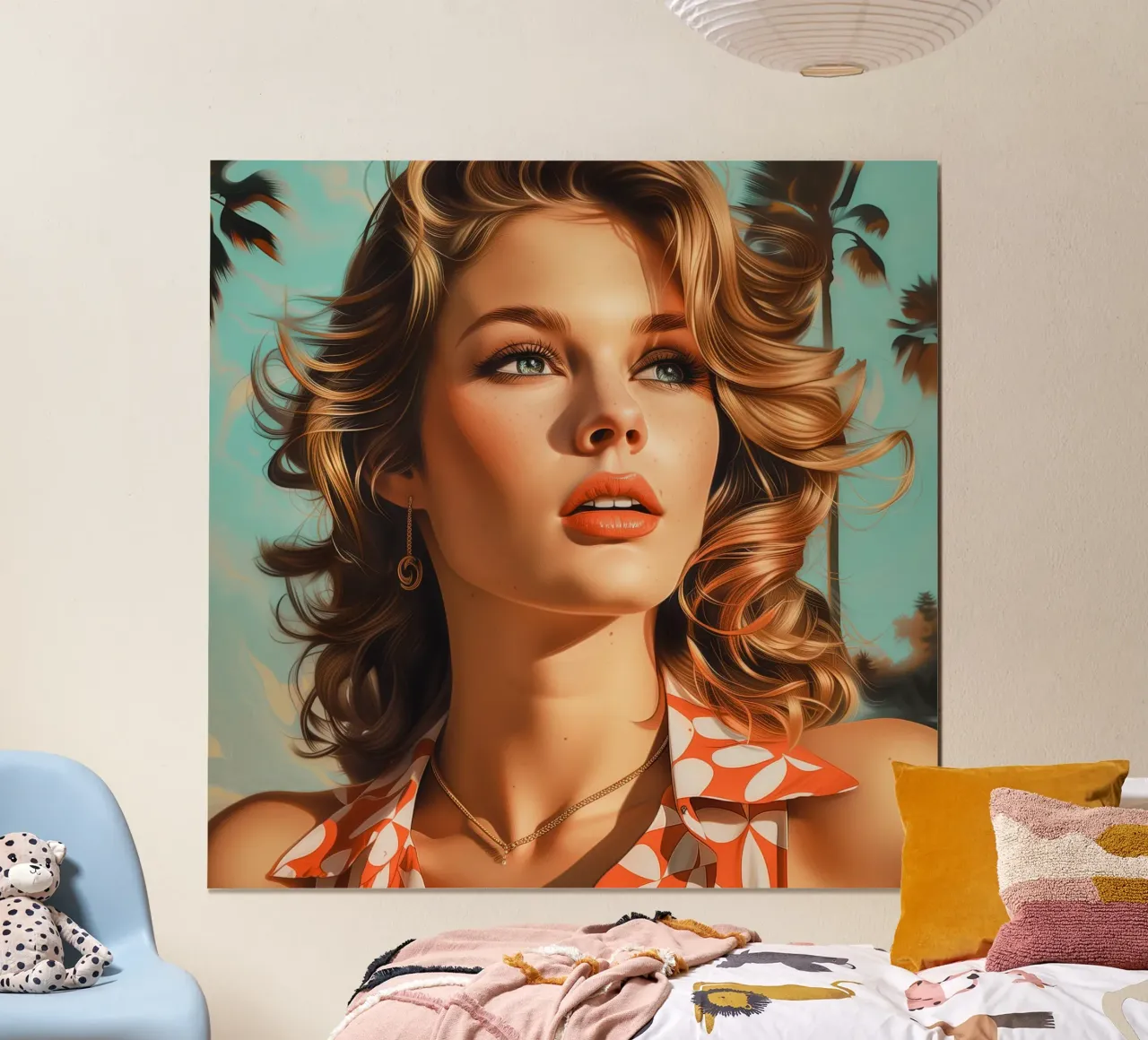 California dolce ragazza poster con telaio in legno da Carinaprint