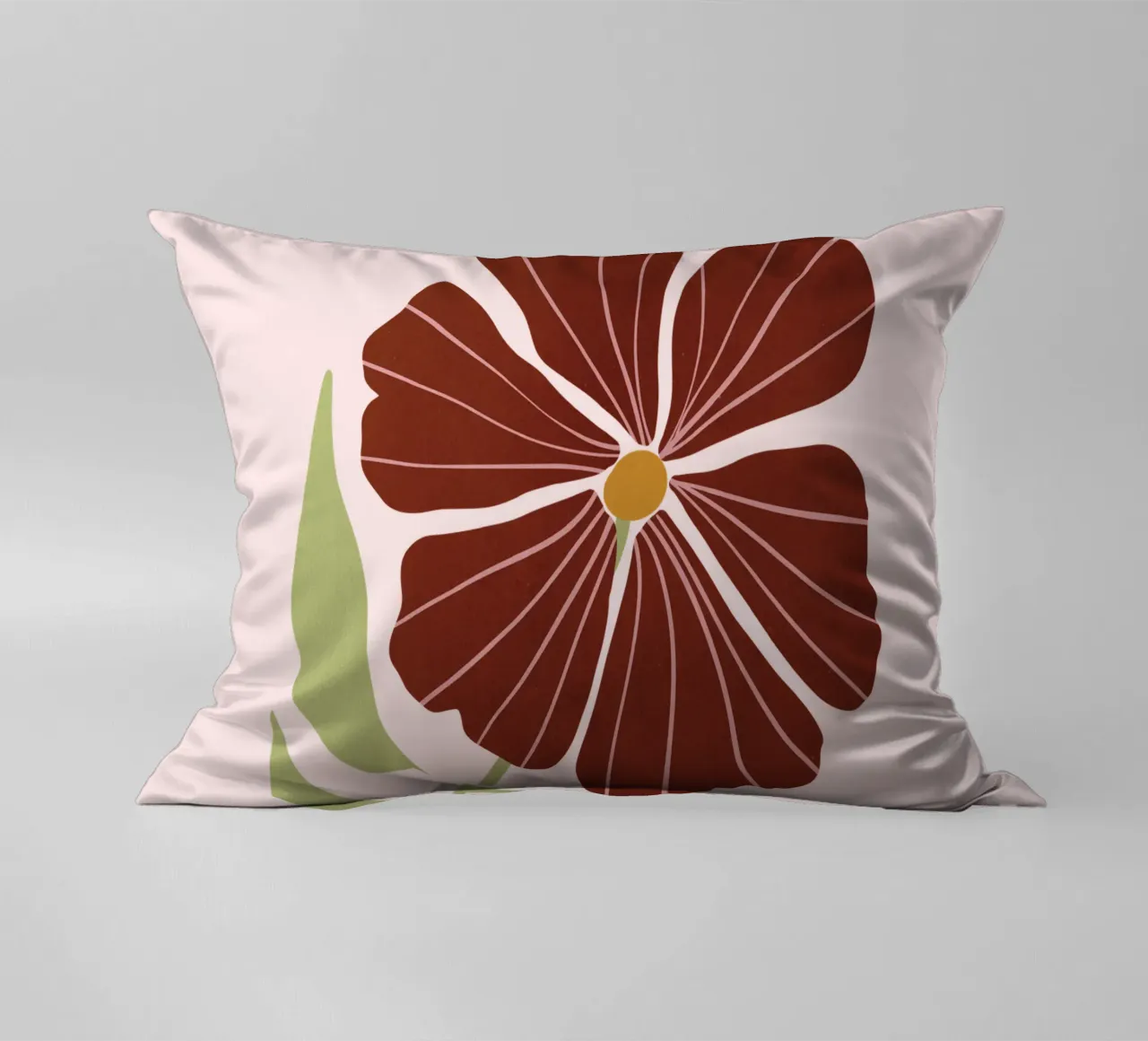 Abstract Brown Flower Wall Art, Minimalist Botanical Print cuscino da Studio Mooodz