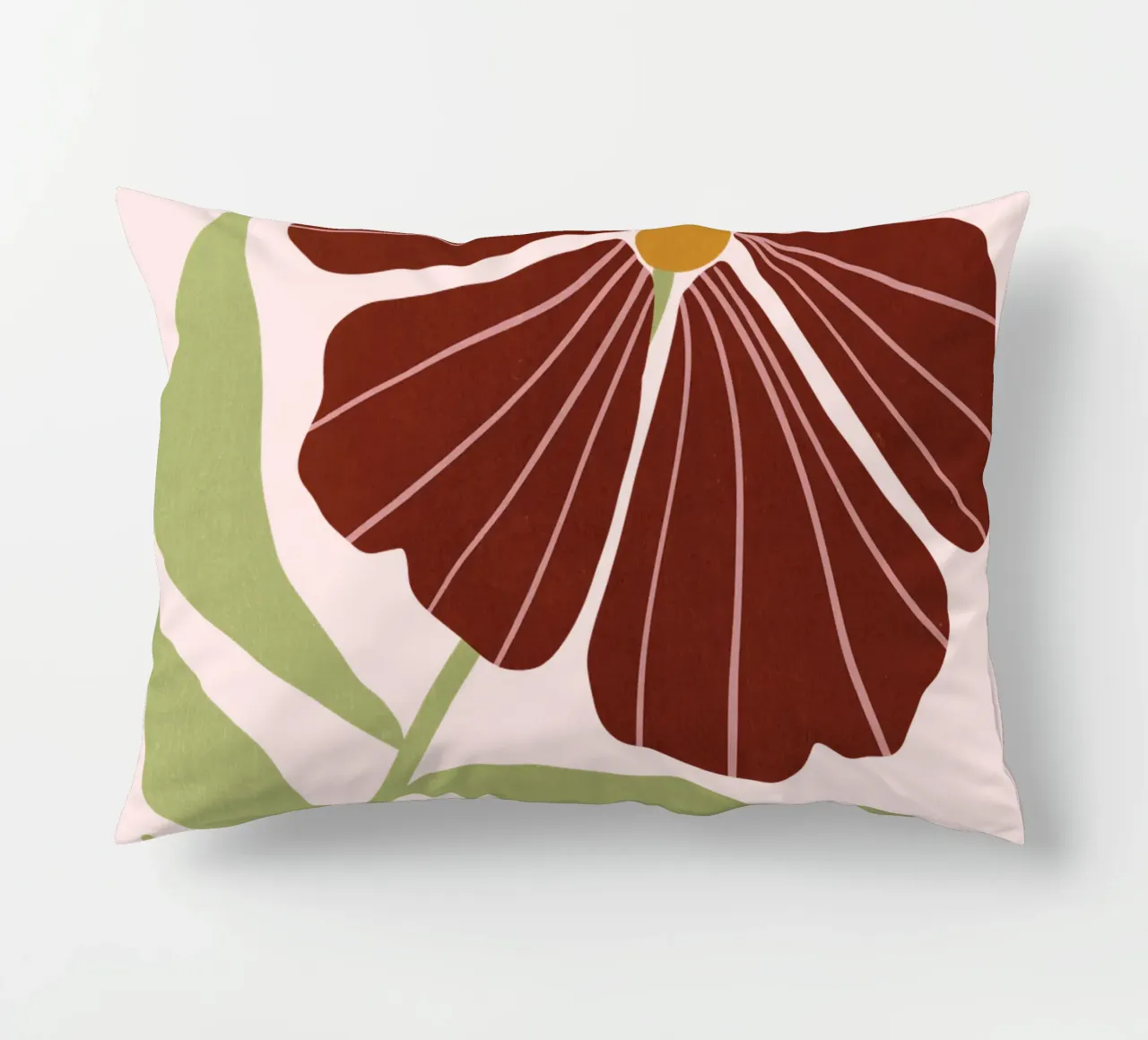 Abstract Brown Flower Wall Art, Minimalist Botanical Print cuscino da Studio Mooodz