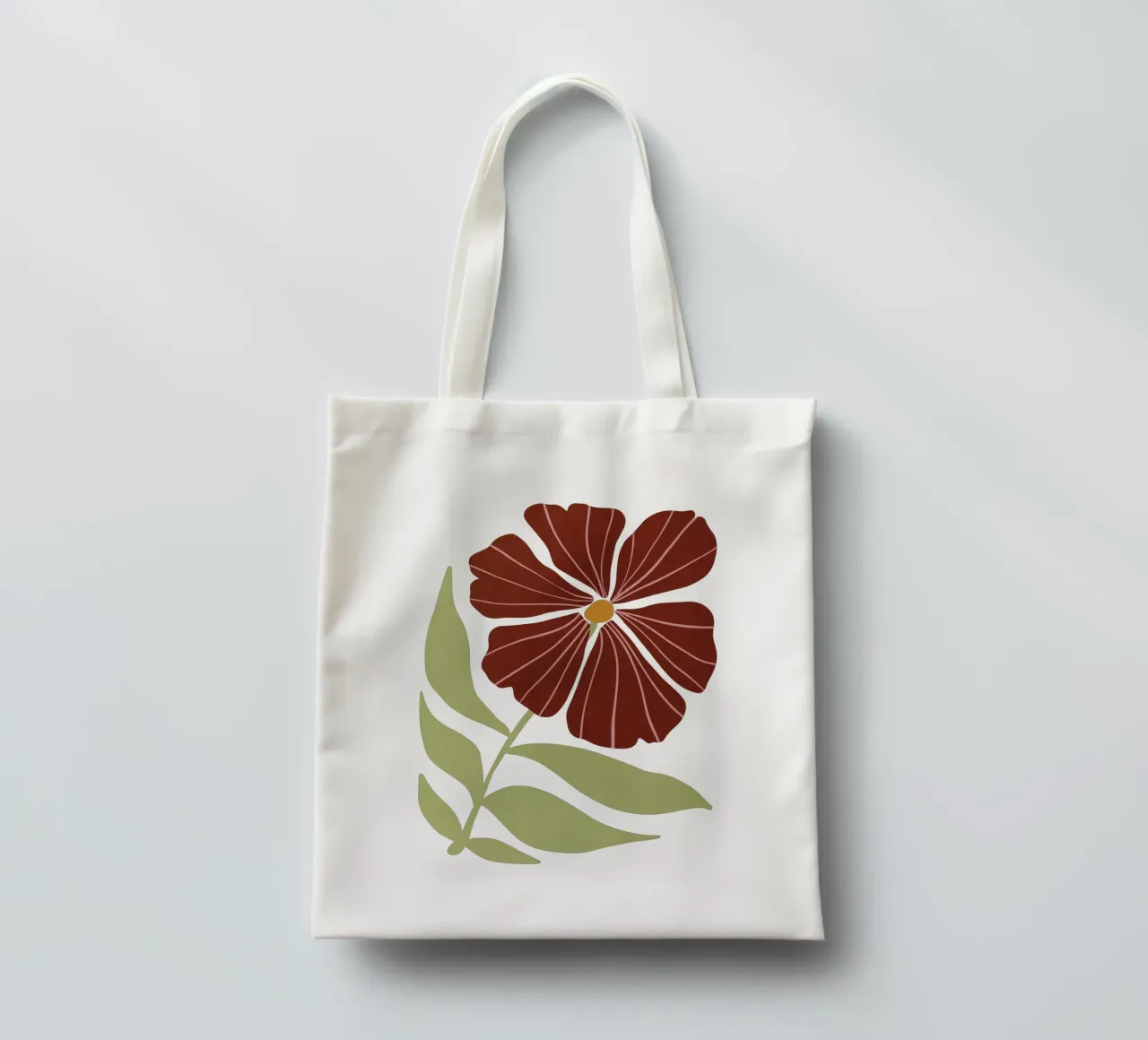 Abstract Brown Flower Wall Art, Minimalist Botanical Print borsa in juta da Studio Mooodz