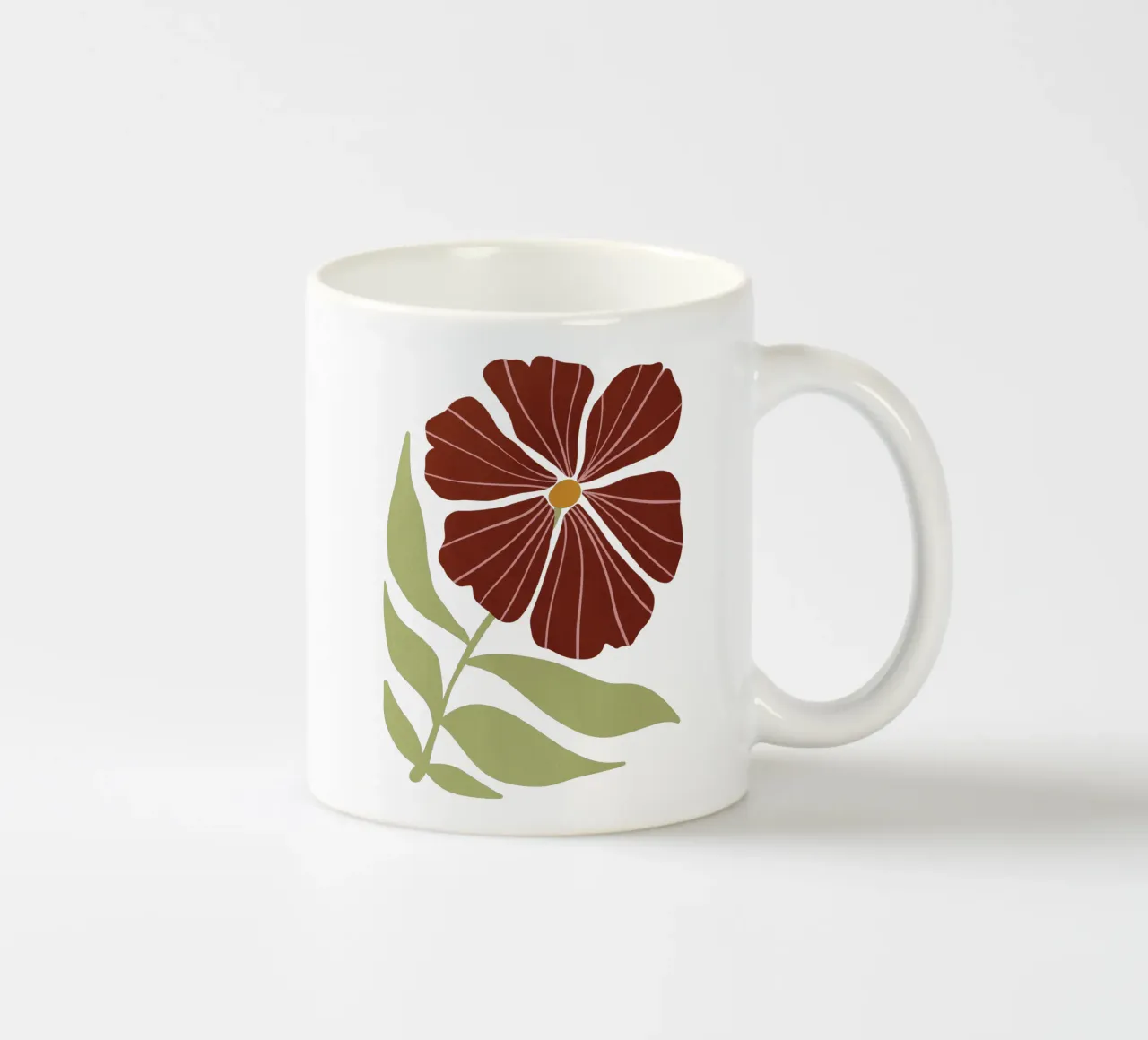 Abstract Brown Flower Wall Art, Minimalist Botanical Print tazza in ceramica da Studio Mooodz