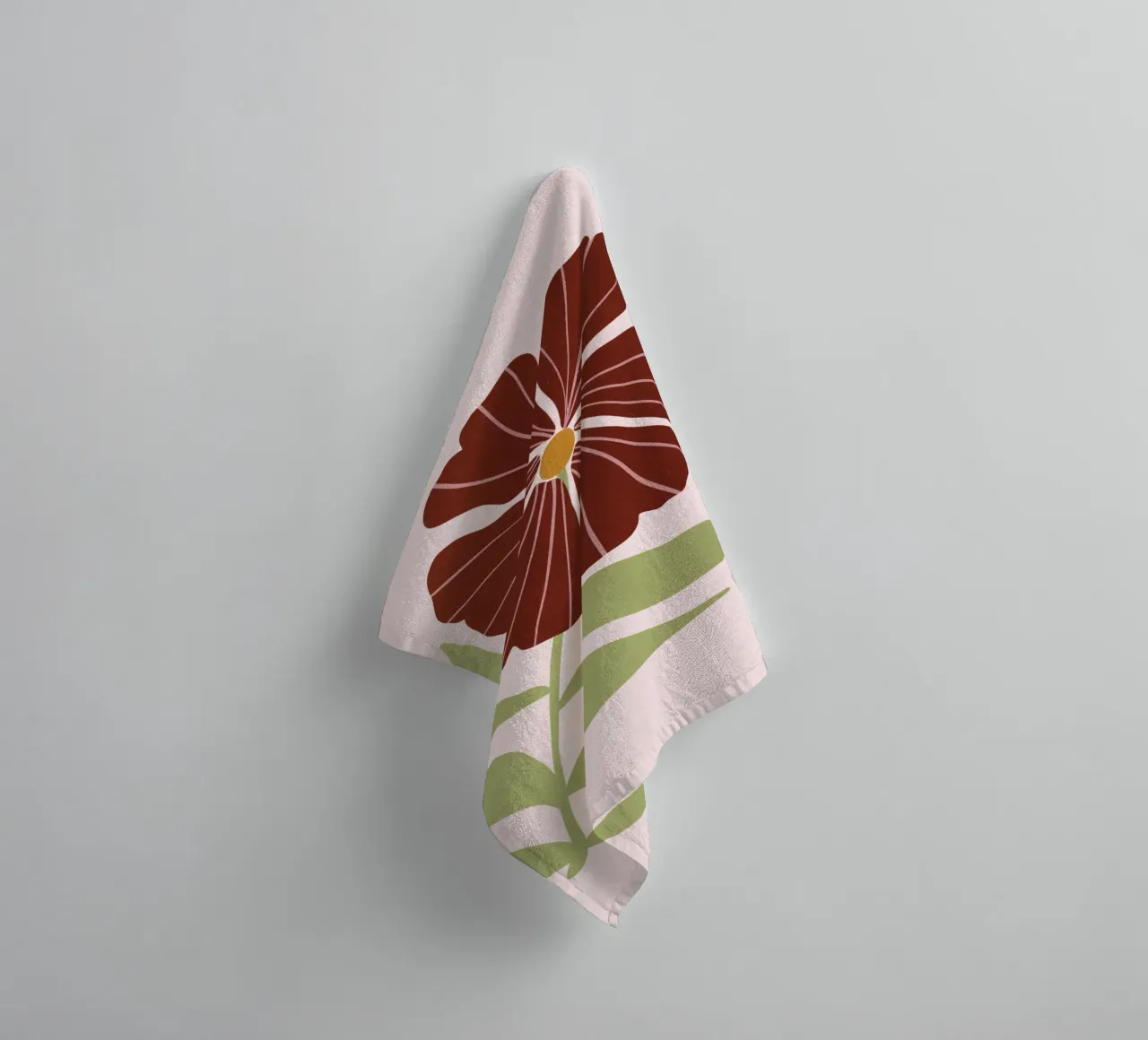 Abstract Brown Flower Wall Art, Minimalist Botanical Print asciugamano da bagno da Studio Mooodz