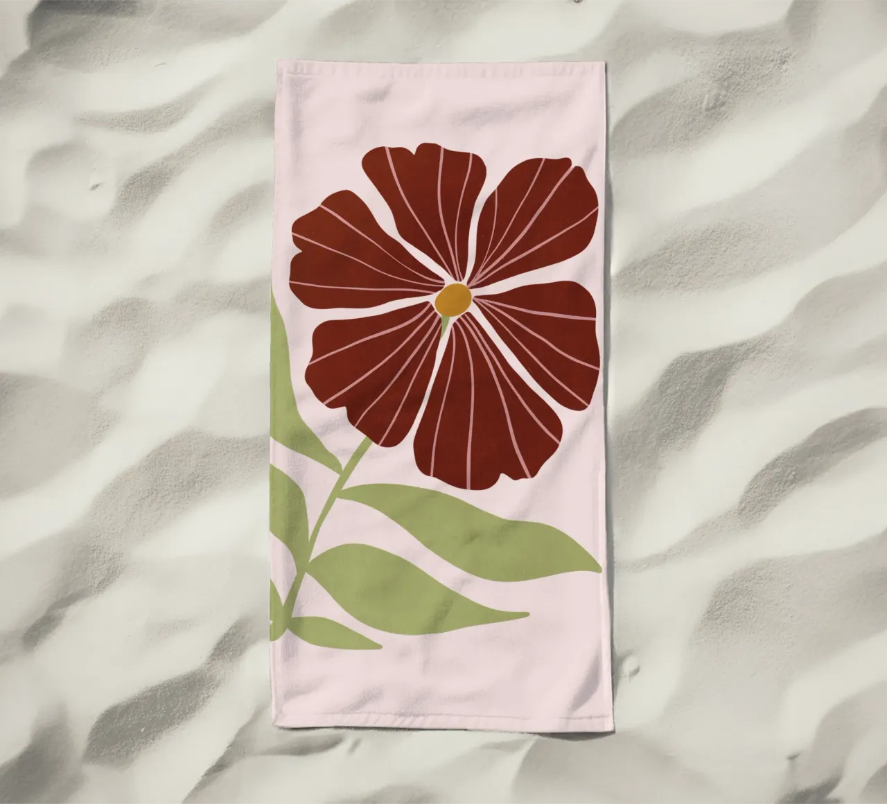 Abstract Brown Flower Wall Art, Minimalist Botanical Print telo mare da Studio Mooodz