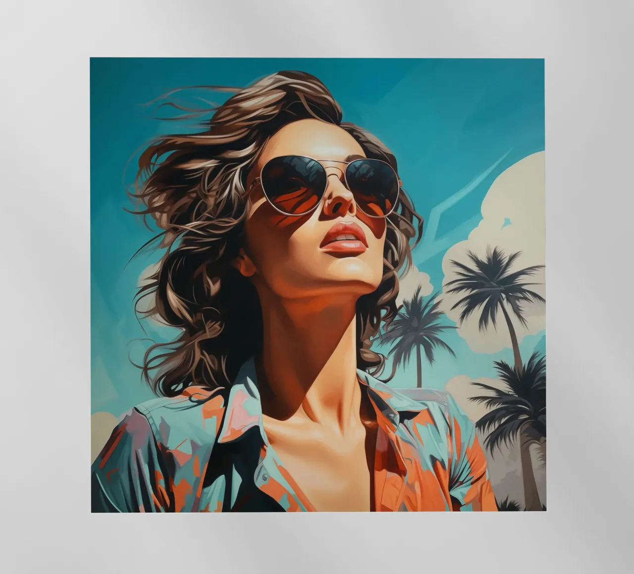 Ragazza retrò di Palm Springs pellicola backlit da Carinaprint