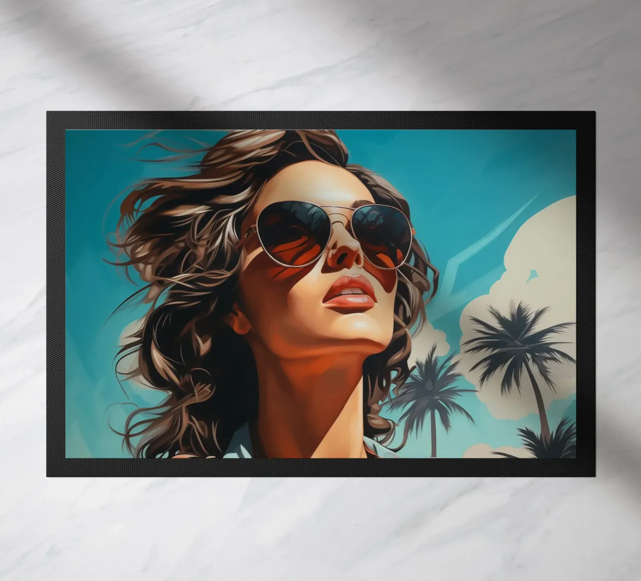 Ragazza retrò di Palm Springs zerbino da Carinaprint